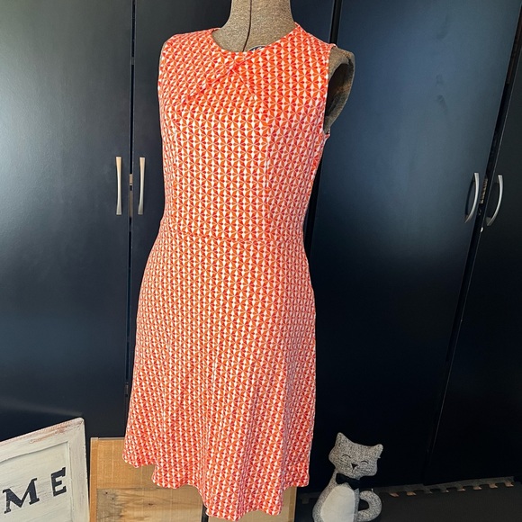 New York & Company Orange Geometric Print Dress EUC size M - Picture 1 of 9